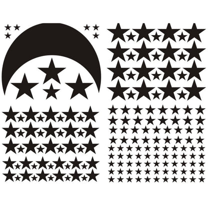 YY445 4Pcs / Set Star Moon Wall Stickers Children&#39;s Room Kindergarten DIY PVC Wall Art Decoration Stickers (without EN71 Certification)