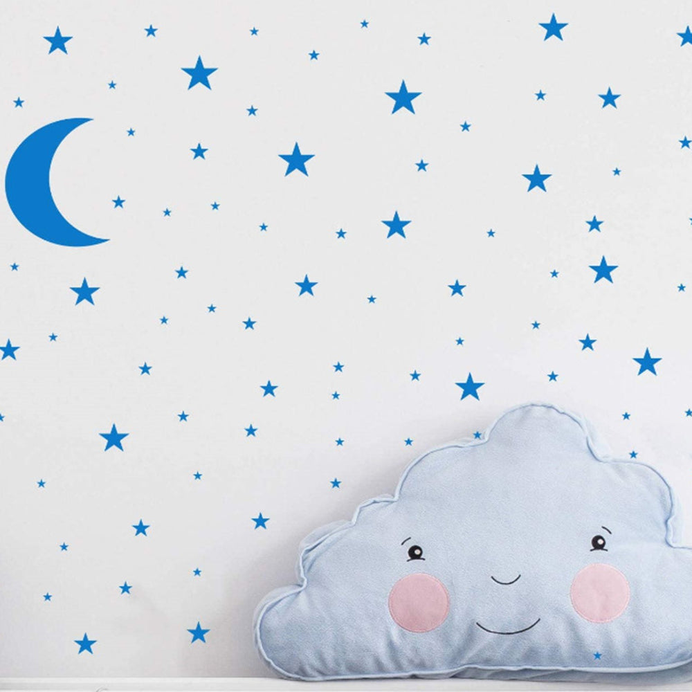 YY445 4Pcs / Set Star Moon Wall Stickers Children&#39;s Room Kindergarten DIY PVC Wall Art Decoration Stickers (without EN71 Certification)