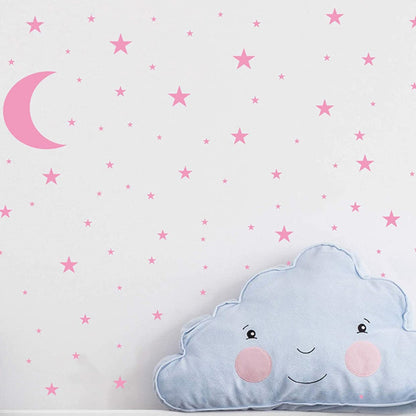 YY445 4Pcs / Set Star Moon Wall Stickers Children&#39;s Room Kindergarten DIY PVC Wall Art Decoration Stickers (without EN71 Certification)