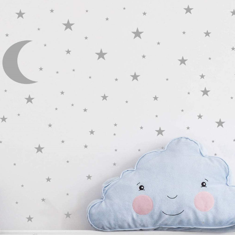 YY445 4Pcs / Set Star Moon Wall Stickers Children&#39;s Room Kindergarten DIY PVC Wall Art Decoration Stickers (without EN71 Certification)