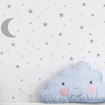 YY445 4Pcs / Set Star Moon Wall Stickers Children&#39;s Room Kindergarten DIY PVC Wall Art Decoration Stickers (without EN71 Certification)