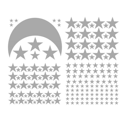 YY445 4Pcs / Set Star Moon Wall Stickers Children&#39;s Room Kindergarten DIY PVC Wall Art Decoration Stickers (without EN71 Certification)