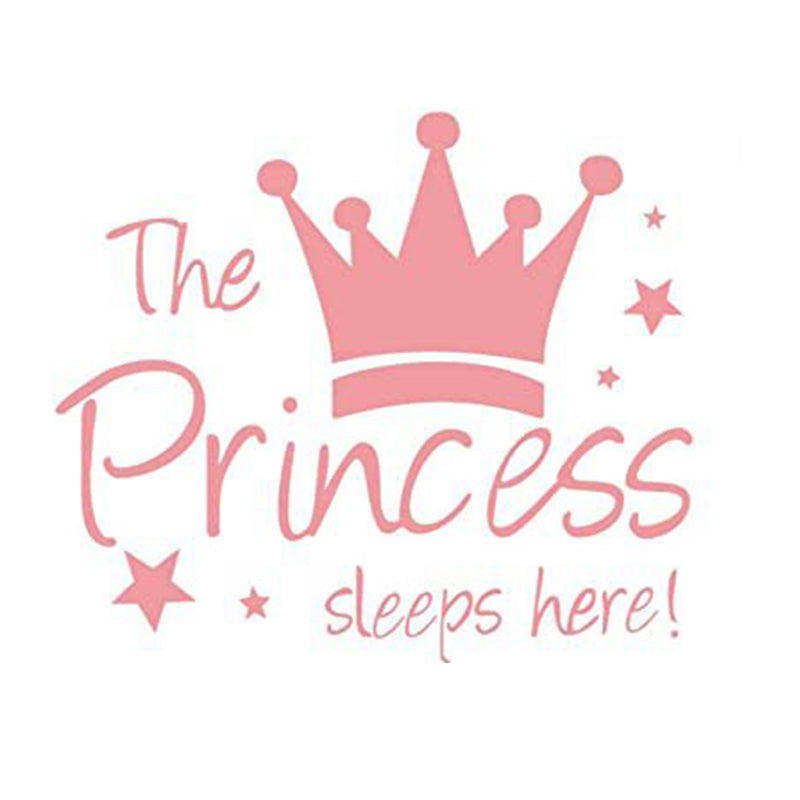 YJ912 1 Set Princess Crown Wall Decals PVC Sticker Wall Decoration for Kids Bedroom (No EN71 Certification), 28x32cm