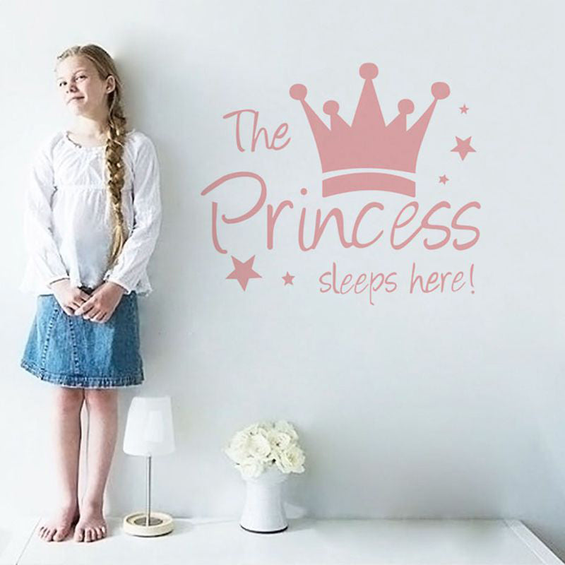 YJ912 1 Set Princess Crown Wall Decals PVC Sticker Wall Decoration for Kids Bedroom (No EN71 Certification), 28x32cm