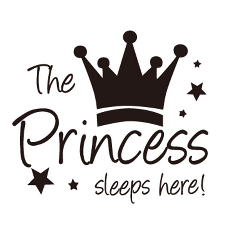 YJ912 1 Set Princess Crown Wall Decals PVC Sticker Wall Decoration for Kids Bedroom (No EN71 Certification), 28x32cm