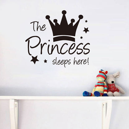 YJ912 1 Set Princess Crown Wall Decals PVC Sticker Wall Decoration for Kids Bedroom (No EN71 Certification), 28x32cm