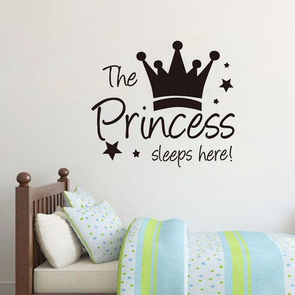 YJ912 1 Set Princess Crown Wall Decals PVC Sticker Wall Decoration for Kids Bedroom (No EN71 Certification), 28x32cm