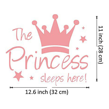 YJ912 1 Set Princess Crown Wall Decals PVC Sticker Wall Decoration for Kids Bedroom (No EN71 Certification), 28x32cm