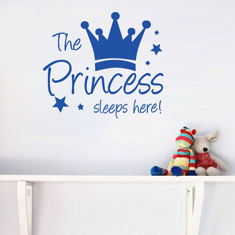 YJ912 1 Set Princess Crown Wall Decals PVC Sticker Wall Decoration for Kids Bedroom (No EN71 Certification), 28x32cm