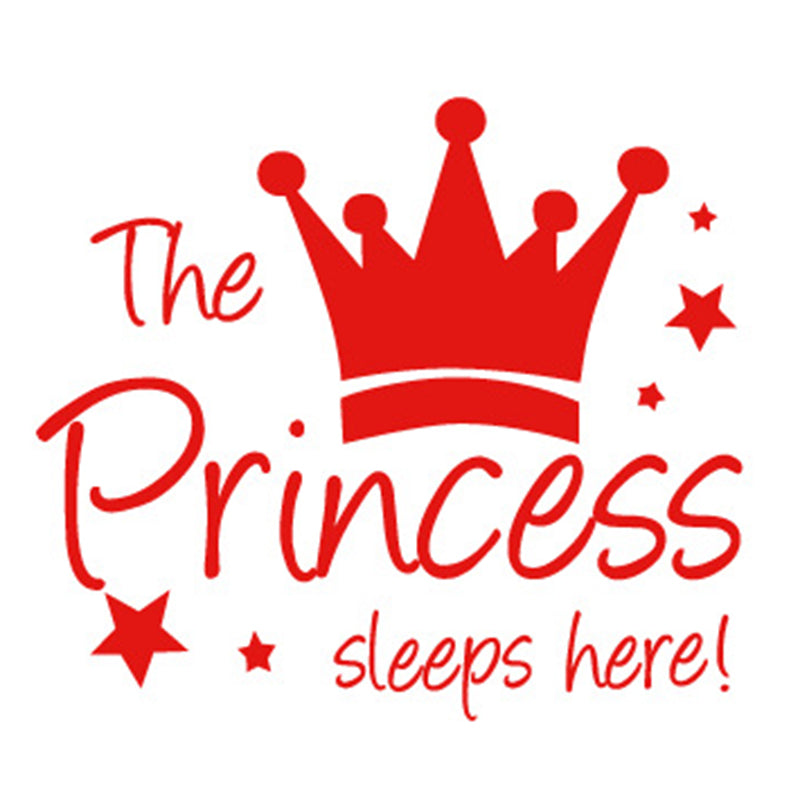 YJ912 1 Set Princess Crown Wall Decals PVC Sticker Wall Decoration for Kids Bedroom (No EN71 Certification), 28x32cm