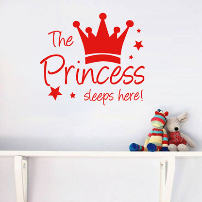 YJ912 1 Set Princess Crown Wall Decals PVC Sticker Wall Decoration for Kids Bedroom (No EN71 Certification), 28x32cm