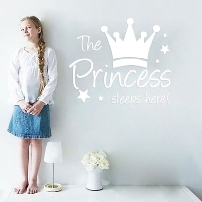 YJ912 1 Set Princess Crown Wall Decals PVC Sticker Wall Decoration for Kids Bedroom (No EN71 Certification), 28x32cm