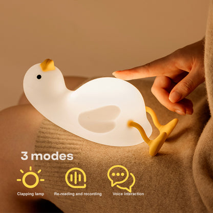 Rechargeable Silicone Squishy Duck Lamp Children LED Night Light Bedroom Desktop Decor