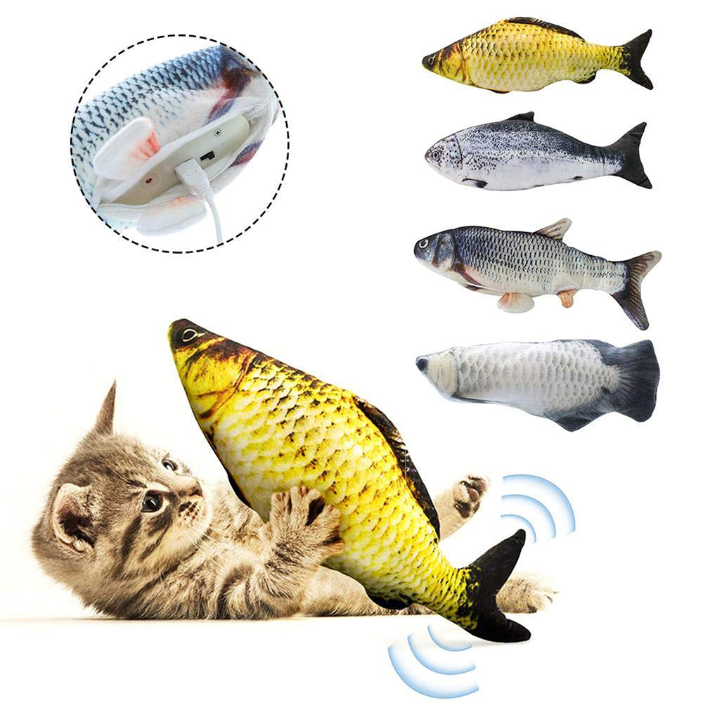 Cat Toy Electric Wagging Fish USB Charging Realistic Carp Doll Fish Plush Toy