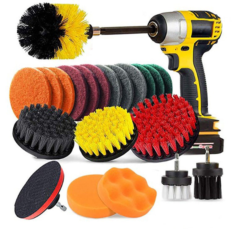 22Pcs 192922 Electric Drill Brush Set Scrub Pads and Sponge Bathroom Surfaces Tub Tile Power Scrubber Cleaning Kit