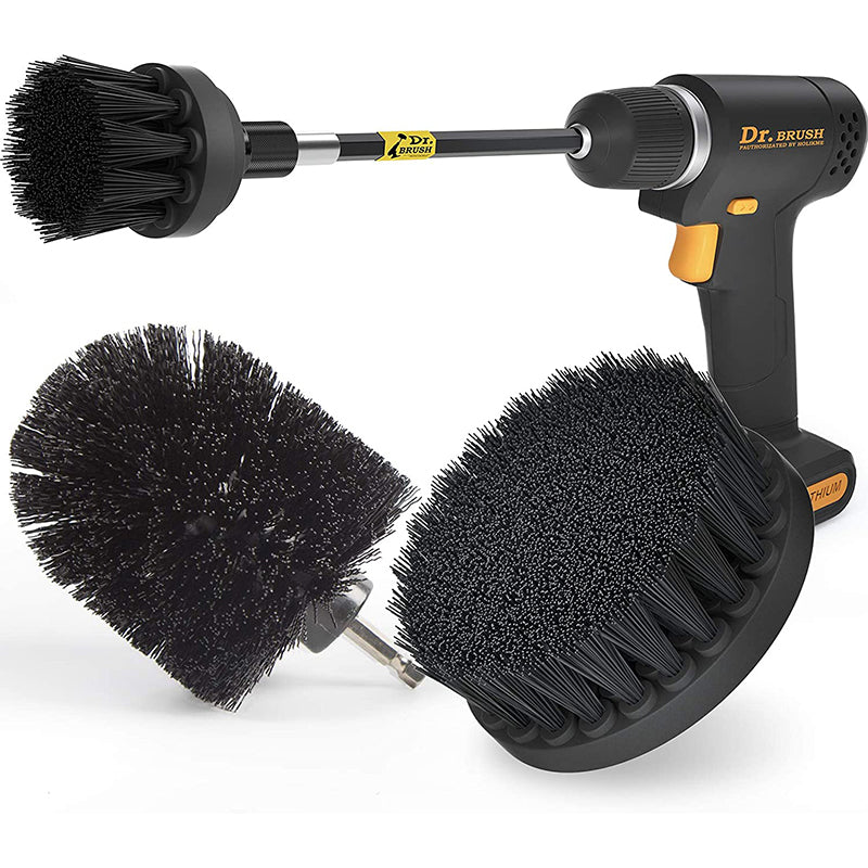 HX666 4pcs/set Drill Power Scrub Clean Brush Kit Electric Cleaning Brushes Set for Car Grout Tiles Bathroom