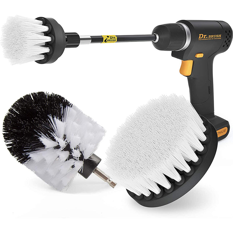 HX666 4pcs/set Drill Power Scrub Clean Brush Kit Electric Cleaning Brushes Set for Car Grout Tiles Bathroom