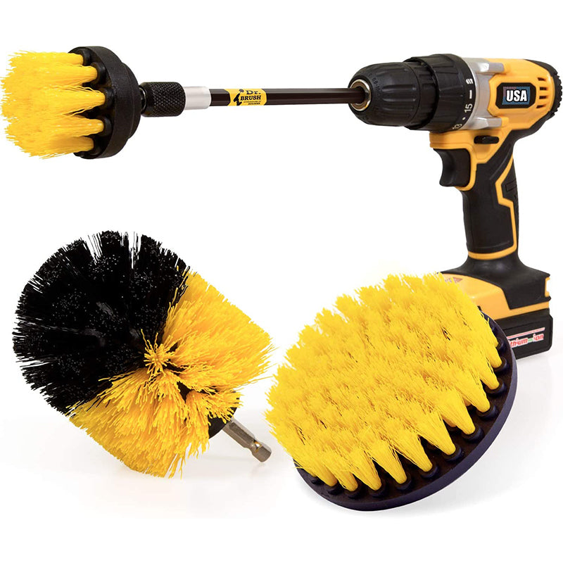 HX666 4pcs/set Drill Power Scrub Clean Brush Kit Electric Cleaning Brushes Set for Car Grout Tiles Bathroom