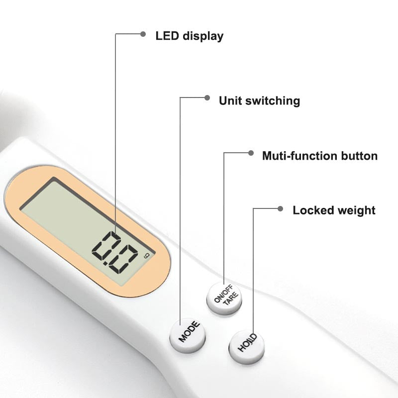 NS-S3 Portable Kitchen Measuring Spoon Food Scale Multi-Function Electronic Digital Spoon Scale with LCD Display (No Battery, Without FDA, BPA-free)