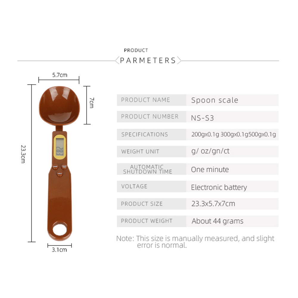 NS-S3 Portable Kitchen Measuring Spoon Food Scale Multi-Function Electronic Digital Spoon Scale with LCD Display (No Battery, Without FDA, BPA-free)