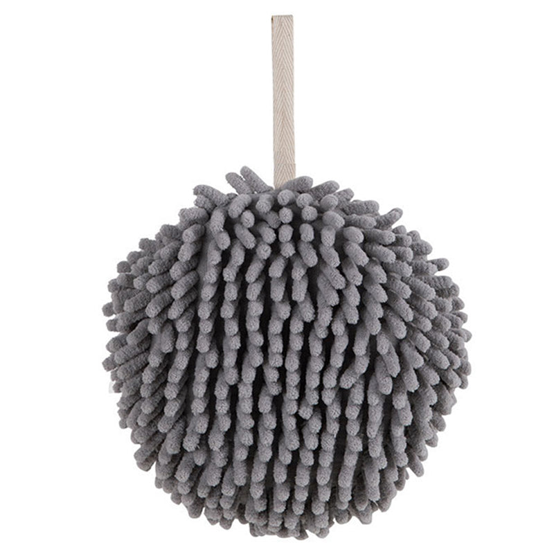 Hanging Hand Towel Pompom Design Water Absorbent Quick Drying Hand Wipe Towel Kitchen Bathroom Supply