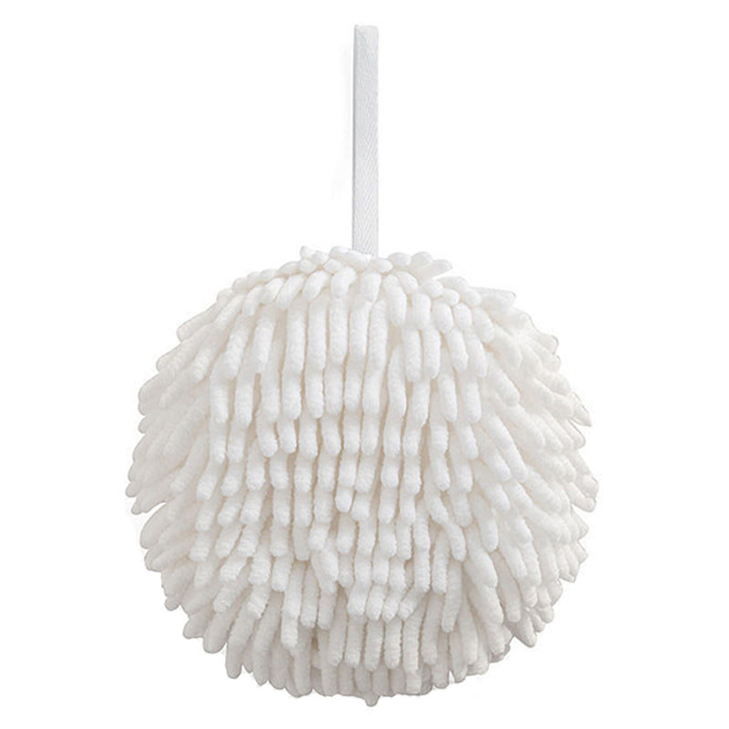 Hanging Hand Towel Pompom Design Water Absorbent Quick Drying Hand Wipe Towel Kitchen Bathroom Supply