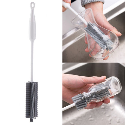 Silicone Cup Brush Kitchen Bottle Cleaning Tool Long Handle Drink Glass Bottle Wash Cup Cleaning Brush Cleaner (BPA Free, No FDA Certificate)