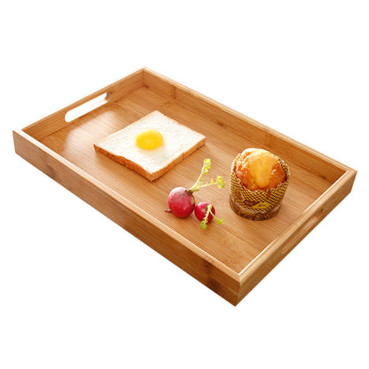 30*20*4cm Bamboo Food Serving Tray Handles Design Dishware Trays for Living Room/Restaurants/Bedroom