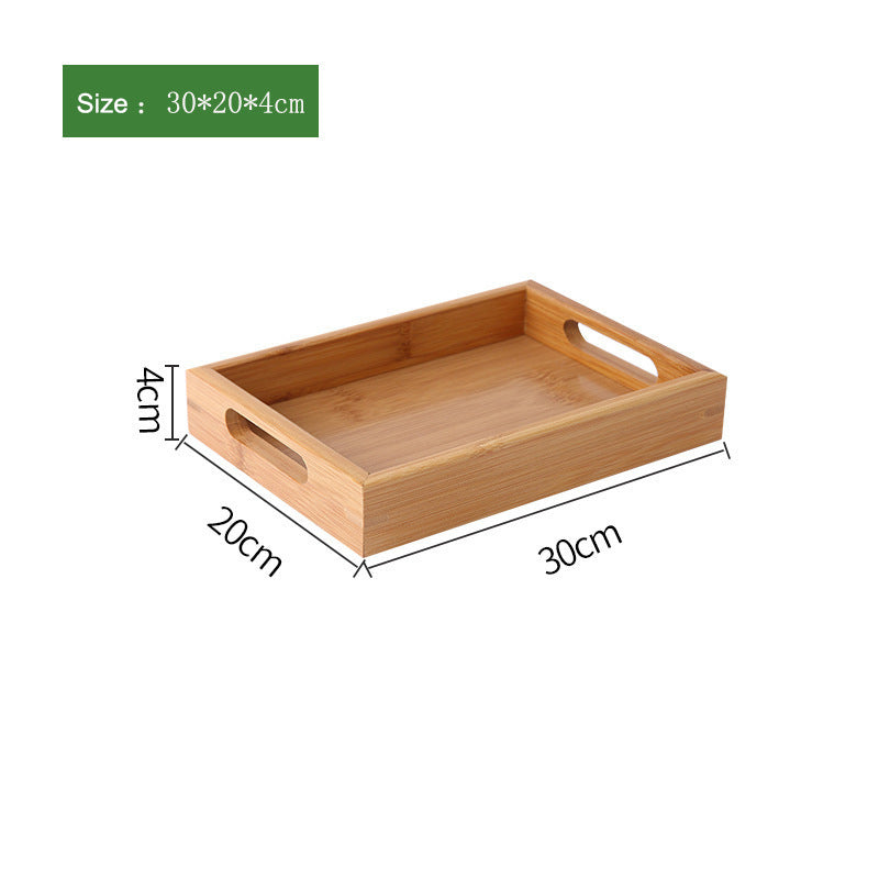 30*20*4cm Bamboo Food Serving Tray Handles Design Dishware Trays for Living Room/Restaurants/Bedroom