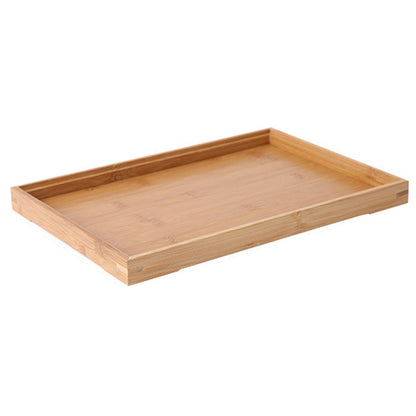 33*22*2.5cm Raised Edge + Easy Wipe Clean Bamboo Food Serving Tray for Living Room/Restaurants/Bedroom Decoration