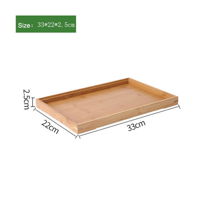 33*22*2.5cm Raised Edge + Easy Wipe Clean Bamboo Food Serving Tray for Living Room/Restaurants/Bedroom Decoration