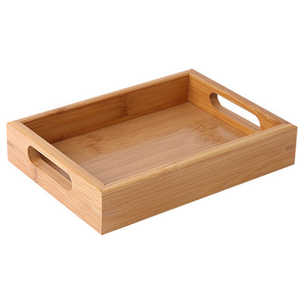 20*15*4cm Bamboo Serving Tray with Handles Eating Trays for Living Room/Restaurants