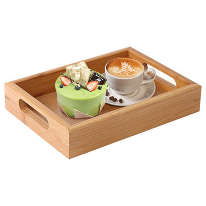 20*15*4cm Bamboo Serving Tray with Handles Eating Trays for Living Room/Restaurants