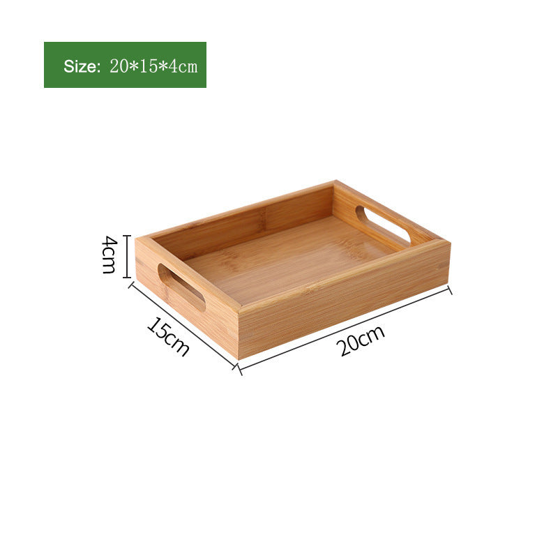 20*15*4cm Bamboo Serving Tray with Handles Eating Trays for Living Room/Restaurants