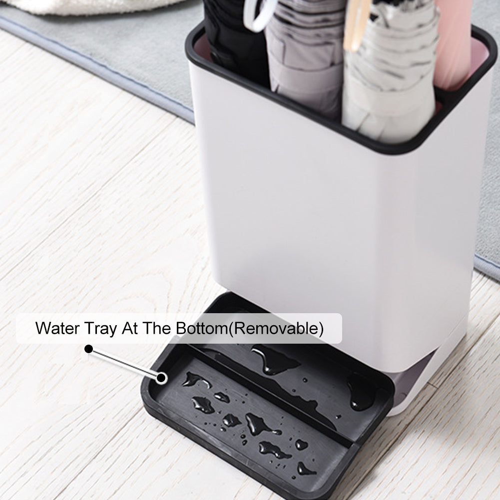 Umbrella Stand with Drip Tray 6 Holes Umbrella Holder Stand Plastic Detachable Umbrella Storage Rack