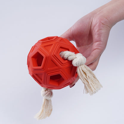 Round Ball with Rope Dog Interactive Toy Natural Rubber Pet Chewing Bite Playing Toy