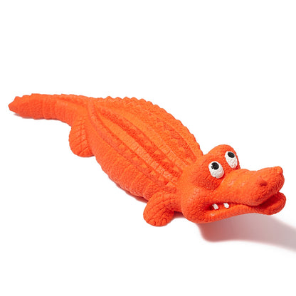 Crocodile Shape Natural Rubber Squeaky Pet Teeth Massage Toy Dog Chewing Bite Playing Sound Toy