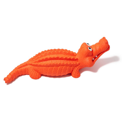 Crocodile Shape Natural Rubber Squeaky Pet Teeth Massage Toy Dog Chewing Bite Playing Sound Toy