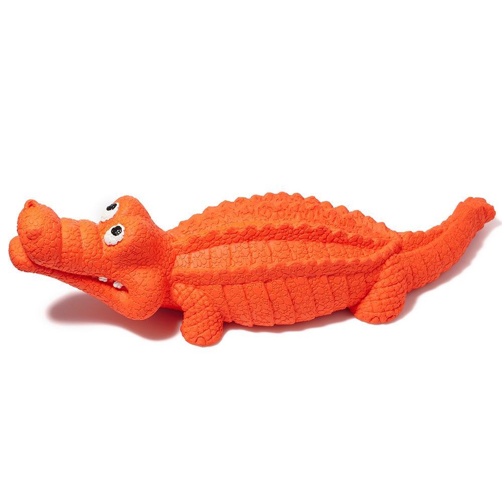 Crocodile Shape Natural Rubber Squeaky Pet Teeth Massage Toy Dog Chewing Bite Playing Sound Toy