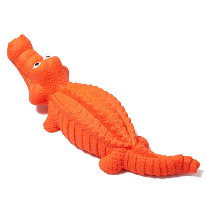 Crocodile Shape Natural Rubber Squeaky Pet Teeth Massage Toy Dog Chewing Bite Playing Sound Toy