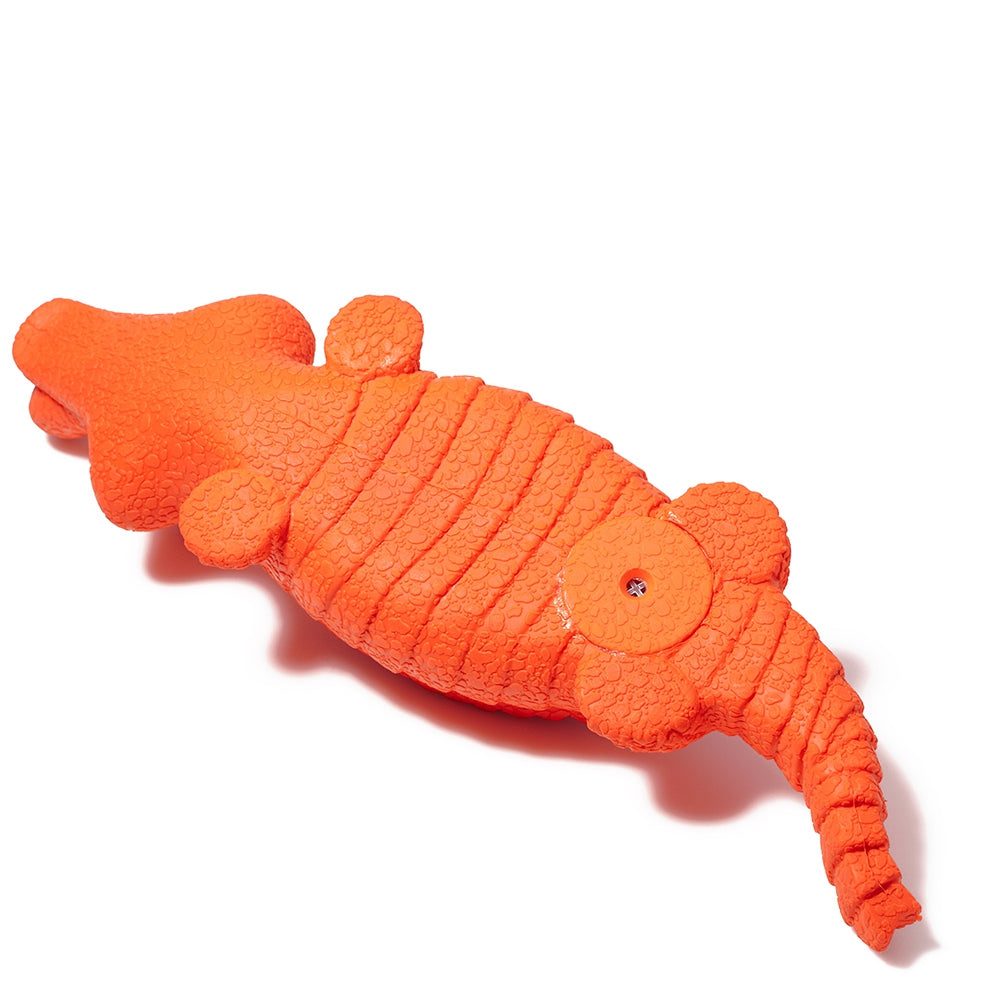 Crocodile Shape Natural Rubber Squeaky Pet Teeth Massage Toy Dog Chewing Bite Playing Sound Toy