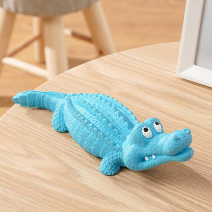 Crocodile Shape Natural Rubber Squeaky Pet Teeth Massage Toy Dog Chewing Bite Playing Sound Toy