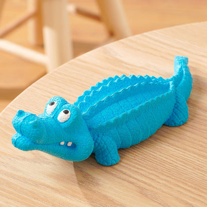 Crocodile Shape Natural Rubber Squeaky Pet Teeth Massage Toy Dog Chewing Bite Playing Sound Toy