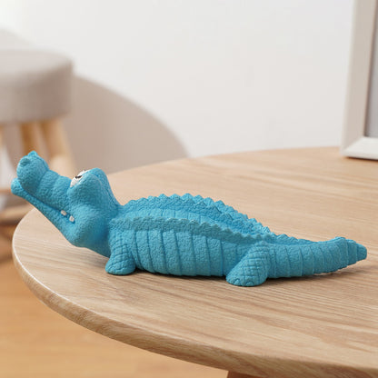 Crocodile Shape Natural Rubber Squeaky Pet Teeth Massage Toy Dog Chewing Bite Playing Sound Toy