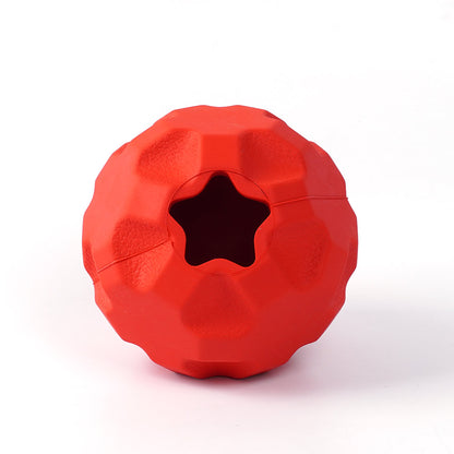 Natural Rubber Treat Tumble Ball Dog Toys Interactive Treat-Dispensing Puzzle Dog Toy