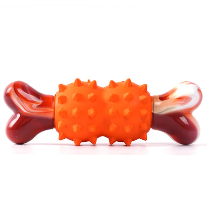 Natural Rubber Dog Toys Bone-Shaped Nylon Dog Teething Toys Treat Dispensing Dog Chewing Toy