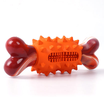 Natural Rubber Dog Toys Bone-Shaped Nylon Dog Teething Toys Treat Dispensing Dog Chewing Toy