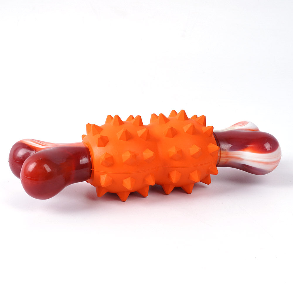 Natural Rubber Dog Toys Bone-Shaped Nylon Dog Teething Toys Treat Dispensing Dog Chewing Toy