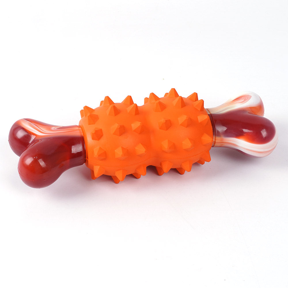 Natural Rubber Dog Toys Bone-Shaped Nylon Dog Teething Toys Treat Dispensing Dog Chewing Toy