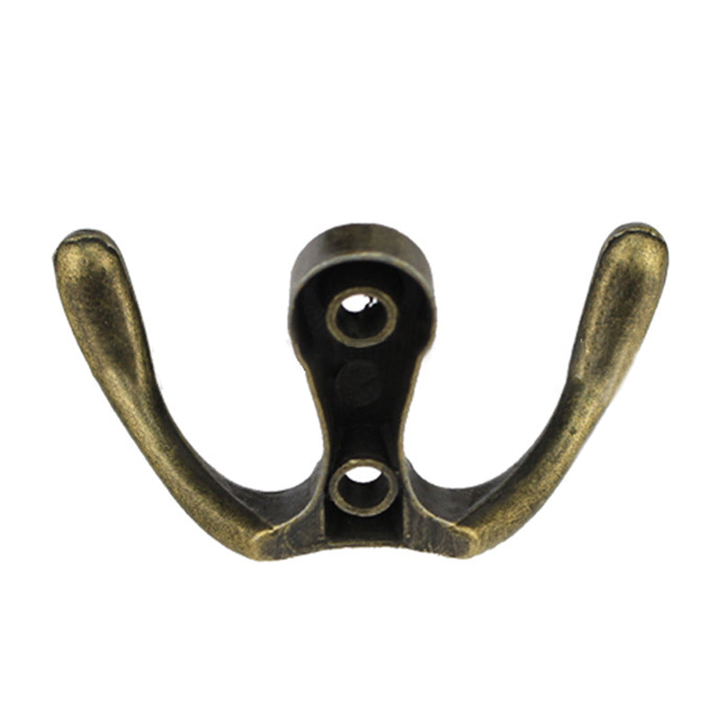 C11 Dual-Hook Design Retro Zinc Alloy Wardrobe Door Wall Hook Clothes Hat Hanger Hanging Hook